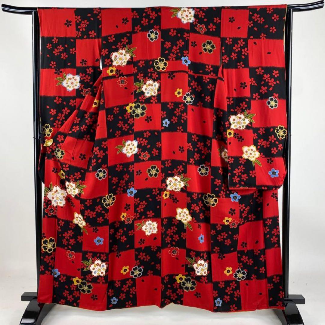 S*様 振袖　振袖フルセット　着物　市松　桜　金彩　美品