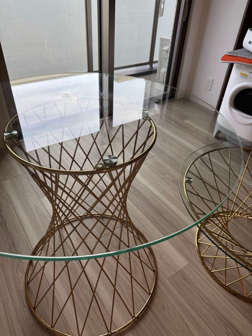 フランフラン　ダイニングテーブル　ガラス