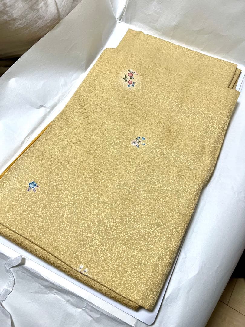 黄色 加賀友禅 飛び柄小紋 トールサイズ