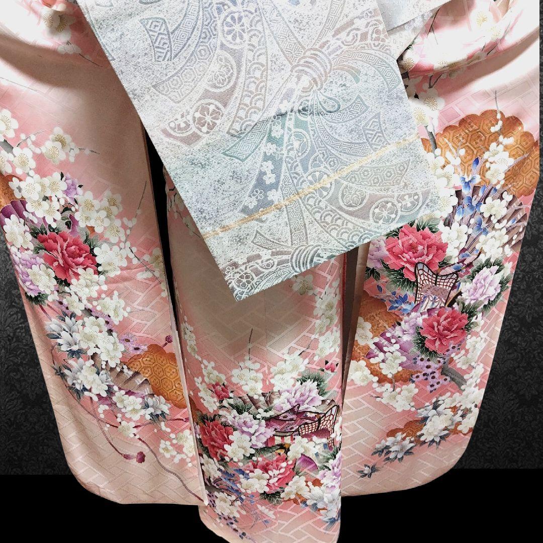 振袖フルセット(8点)・成人式・落款有り・作家物・くすみ・ピンク・胴裏正絹