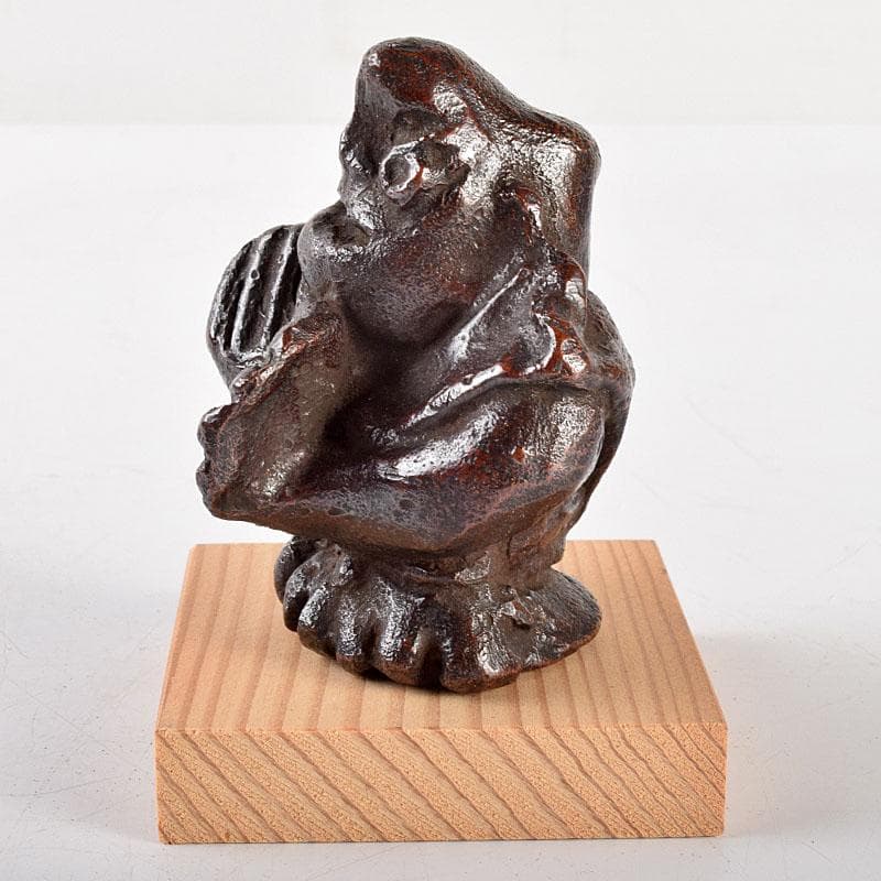 東大寺清水公照作　ブロンズ像　『雪山童子』　共箱　M　R4732