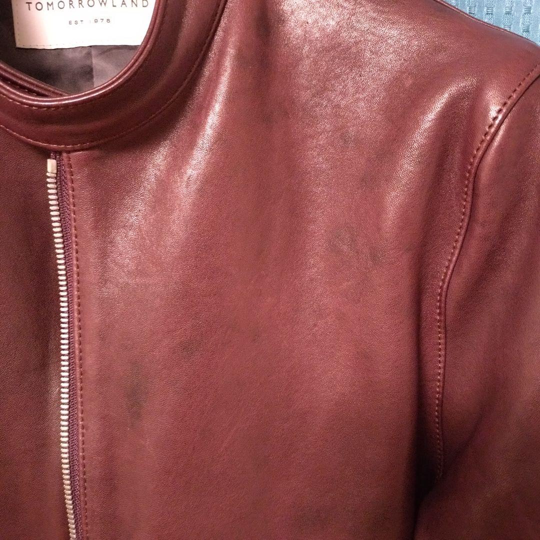 美品　ライダース　トゥモローランド　日本製　キュプラ　シングル　ラムレザー　鞣し