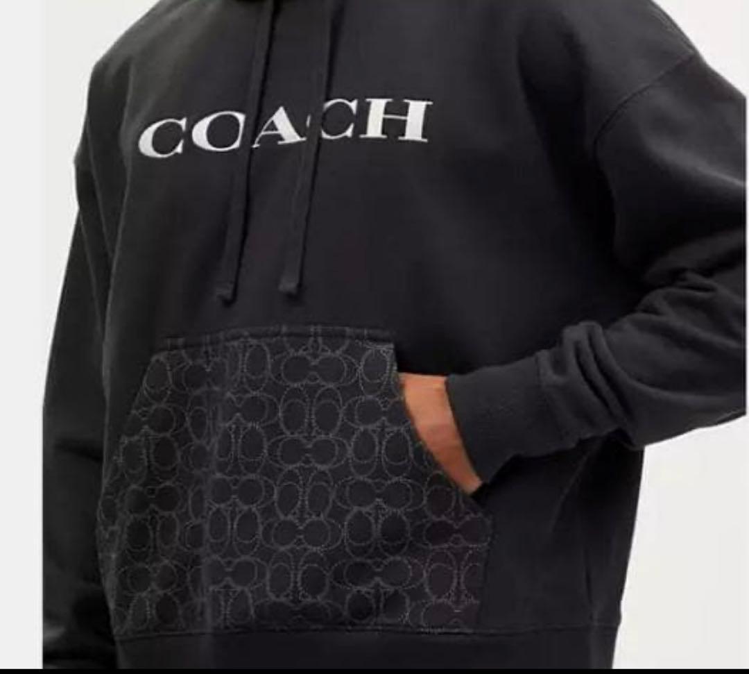 COACH コーチ ブラック フーディー パーカー M