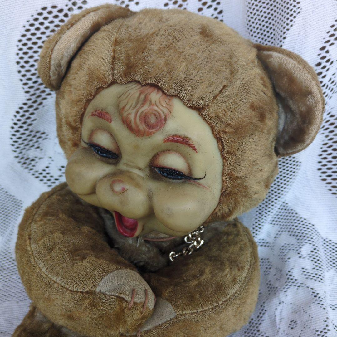 アンティーク　茶色のクマのぬいぐるみ　テディベア　昭和レトロ雑貨