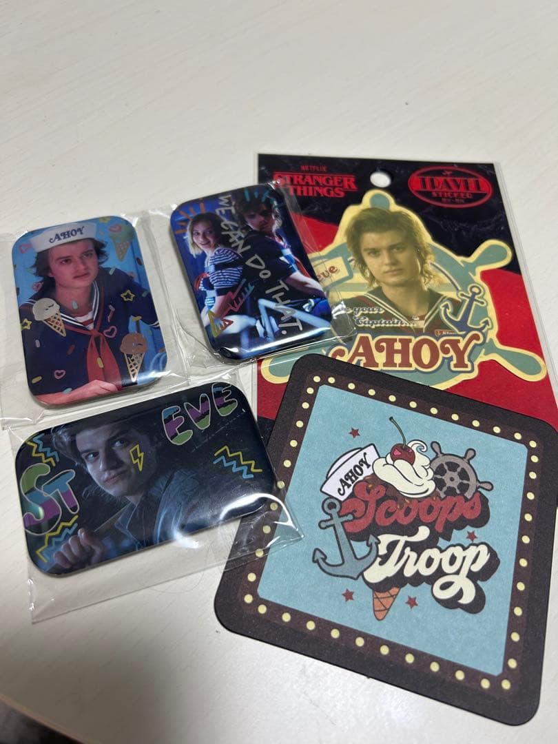 ストレンジャーシングス スクエア缶バッジ スティーブ