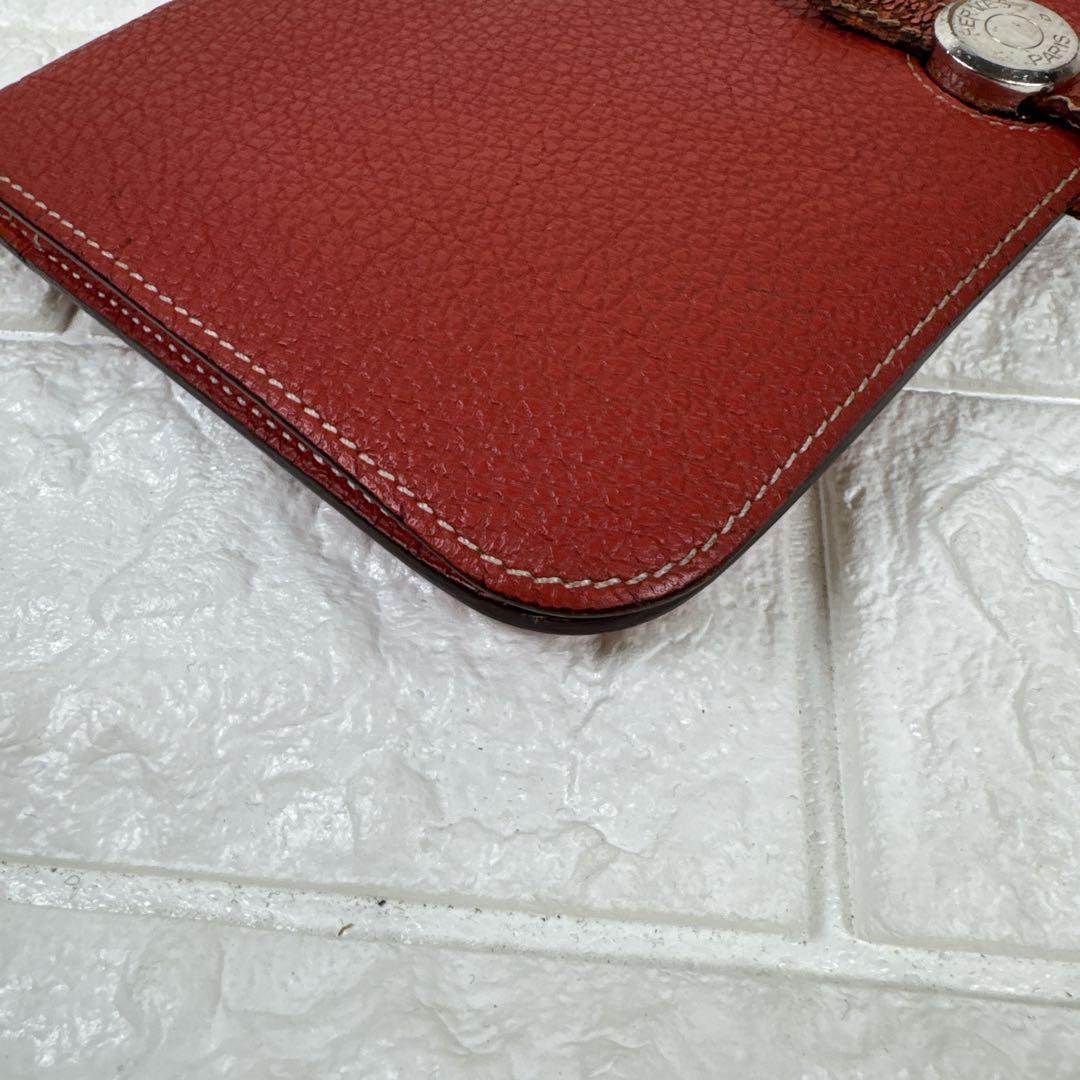 ゆう♤割引、様 HERMES ドゴン GM レッド レザー □Q刻印 エルメス