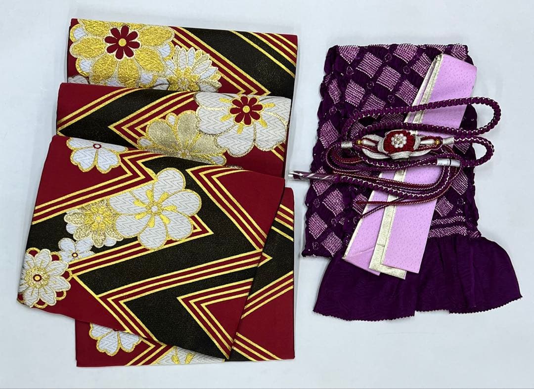 振り袖　フルセット　 玄才　金彩　しつけ付　成人式　深緑　全通長尺袋帯　590