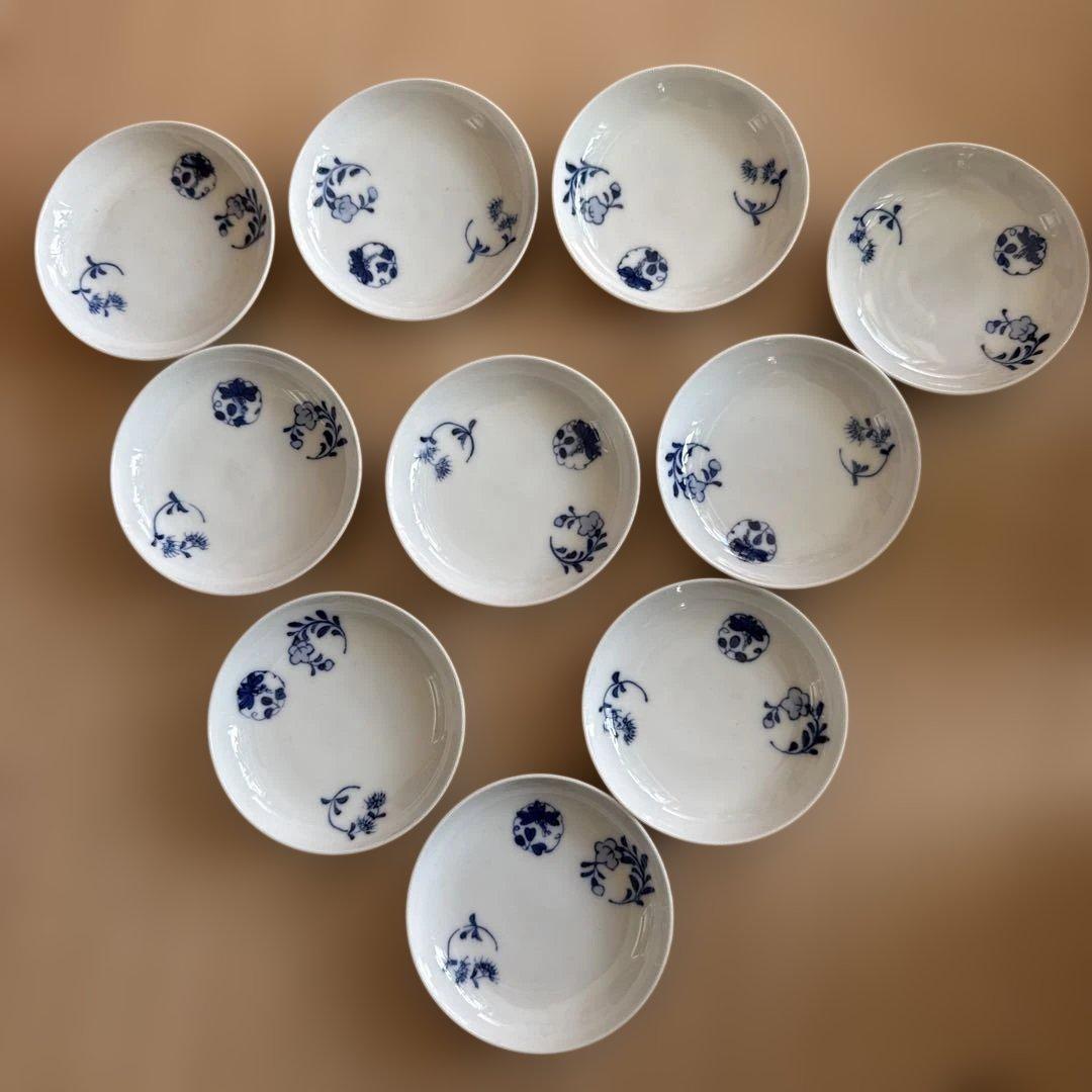 平安　喜泉造　七草模様　鉢　小鉢　中附　白泉　陶工白泉