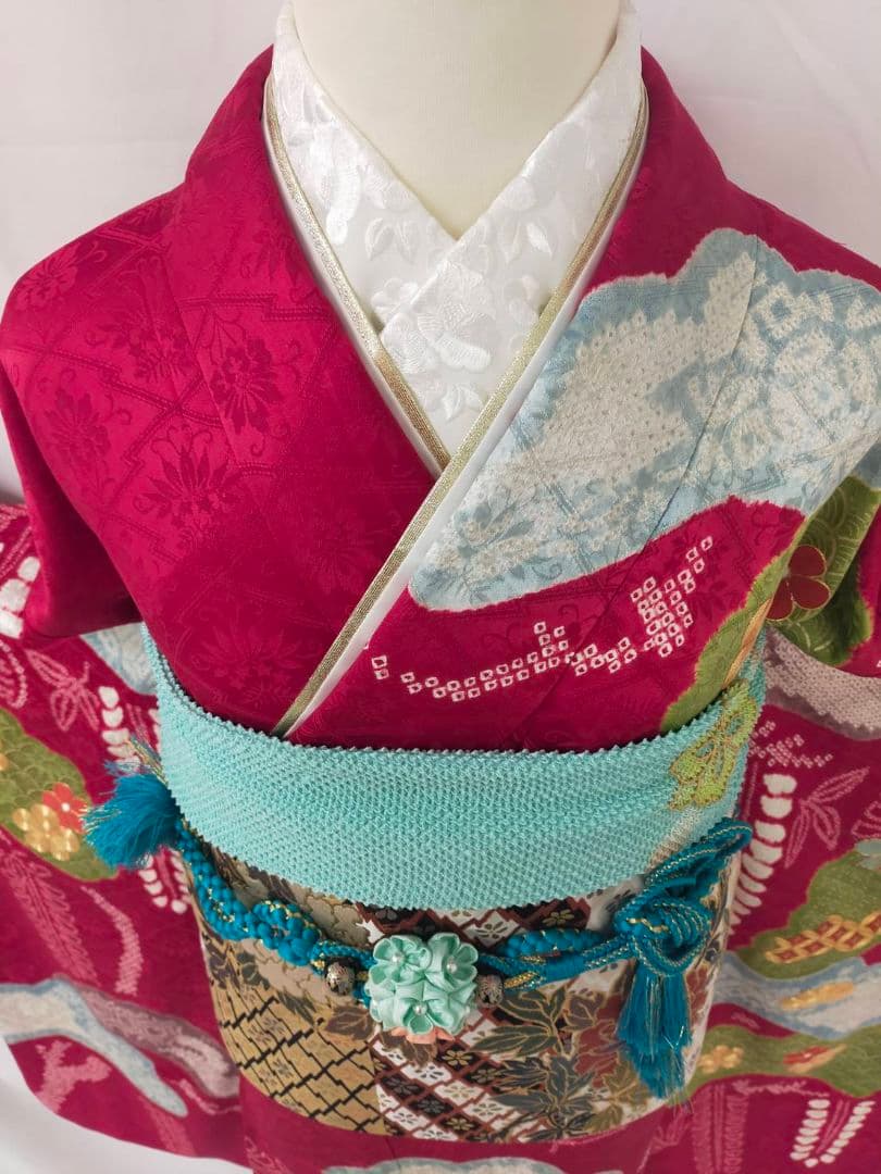 売約済み【WA-Modern】★★正絹　桶絞り　京友禅　振袖単品★★