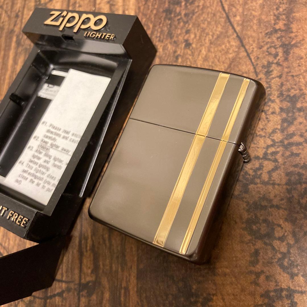 ZIPPO イタリック 1987年製 ガンメタ＆ゴールド