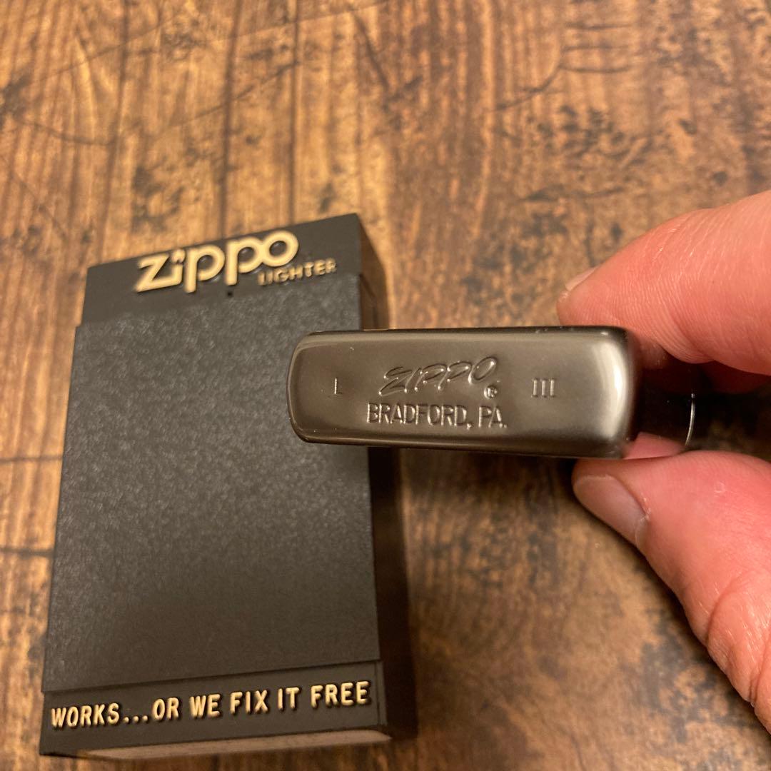ZIPPO イタリック 1987年製 ガンメタ＆ゴールド