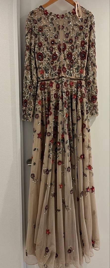 BHLDN 花ベージュ 長袖 ウェディングドレス