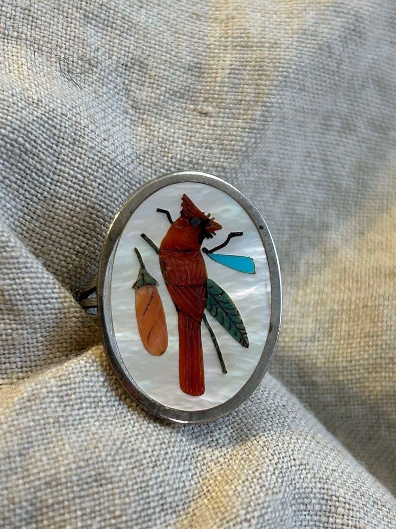 インディアンジュエリー　ズニ　ZUNI 鳥のリング