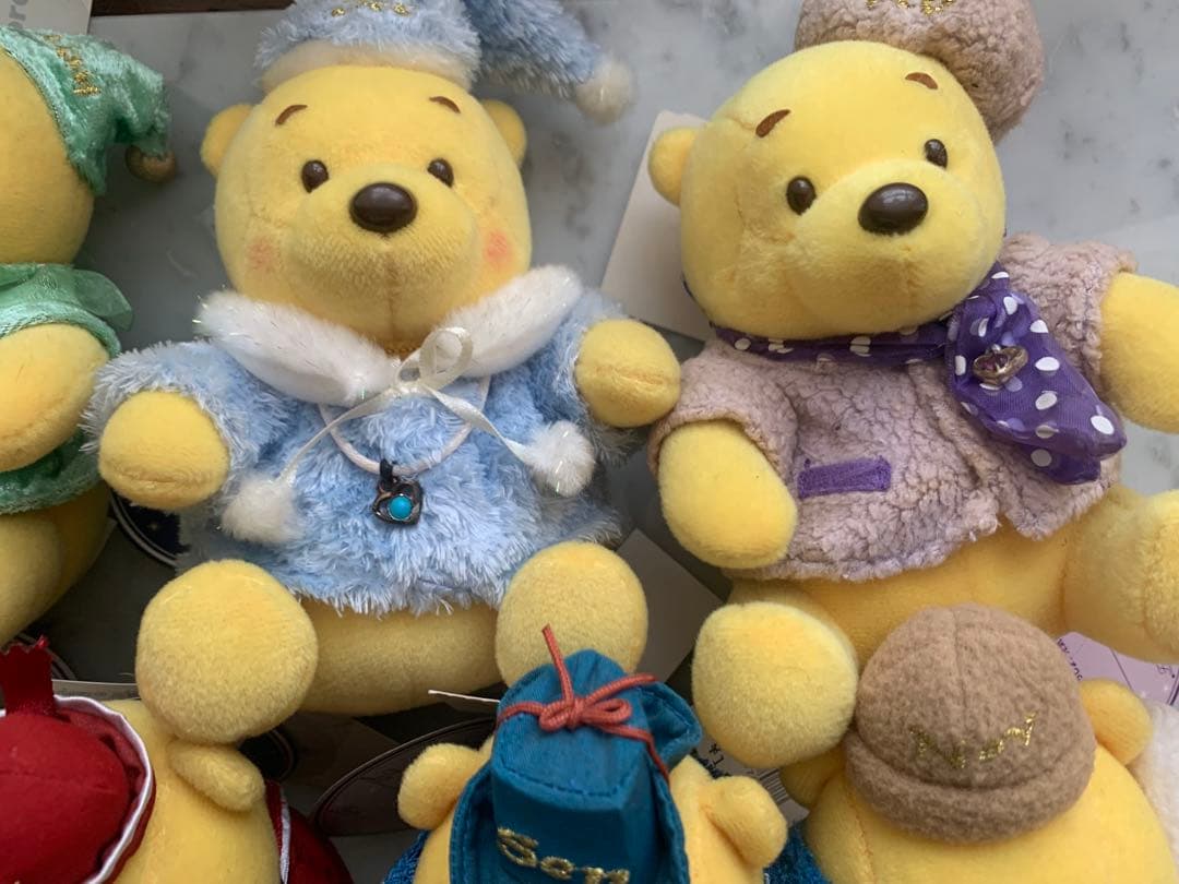 ディズニーストア　くまのプーさん ぬいぐるみ誕生日　誕生石　7点セット