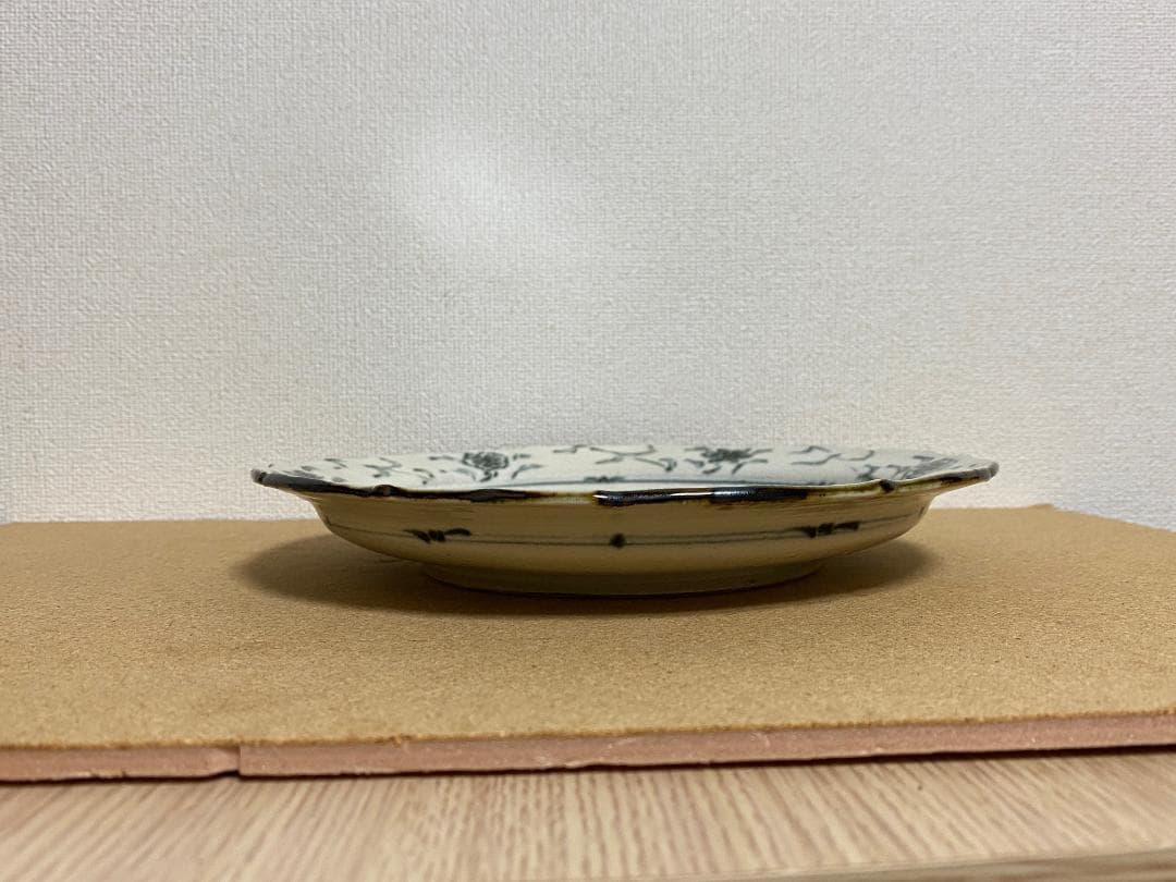 藤田佳三　染付輪花　7寸皿