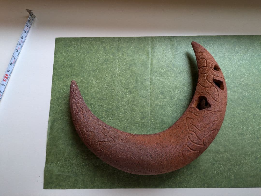 みかん　肥後博己　オブジェ　月　花器　陶　花生け　壁掛け