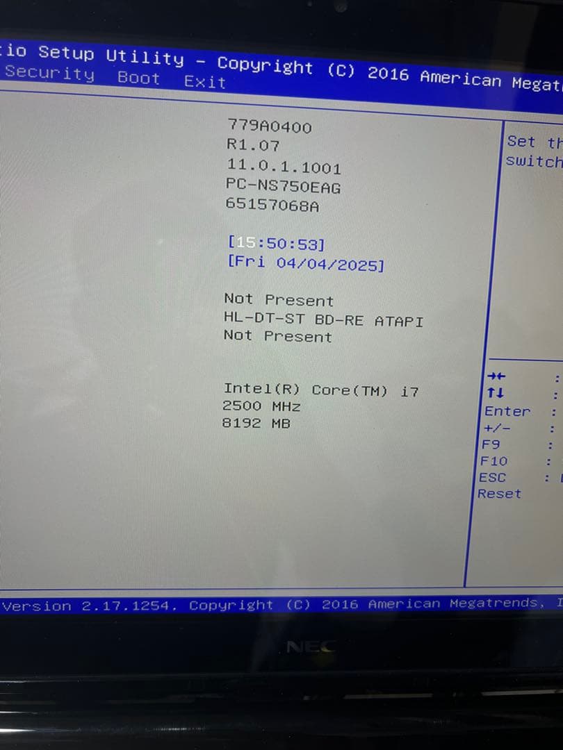 その他ノートPC本体 NEC Lavie Core i7 ram 8Gb