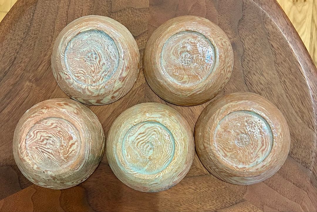 楽旦入　木皿風天塩皿5枚 共箱あり