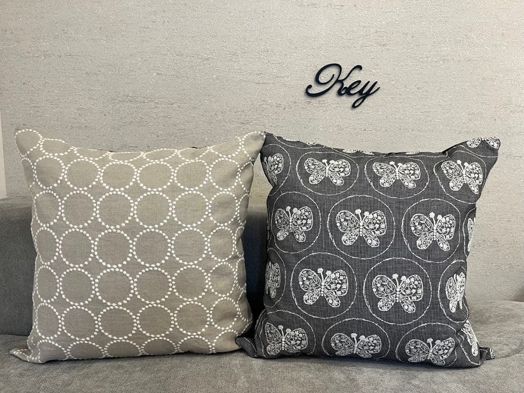 ミナペルホネン　ハンドメイドクッションカバー★タンバリン ベージュxホワイト