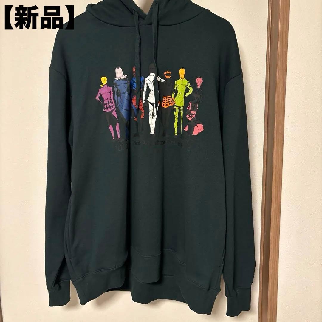 【新品】L☆ジョジョ黄金の風×グラニフ☆ルーズフィット・パーカー(緑)☆JOJO