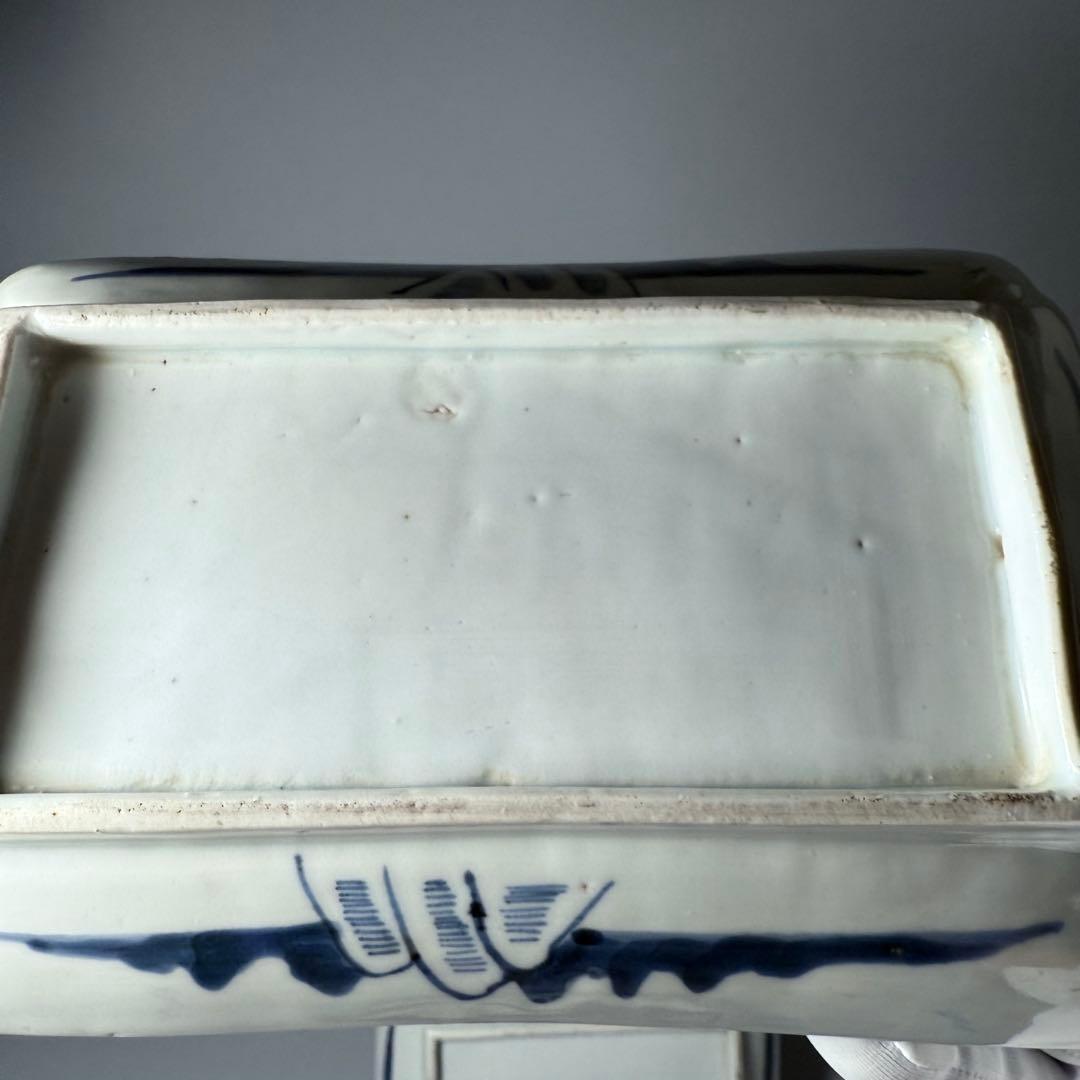 幕末明治期　染錦白鷺文様長皿　五客　古陶を楽しむ　アンティーク食器　料理屋