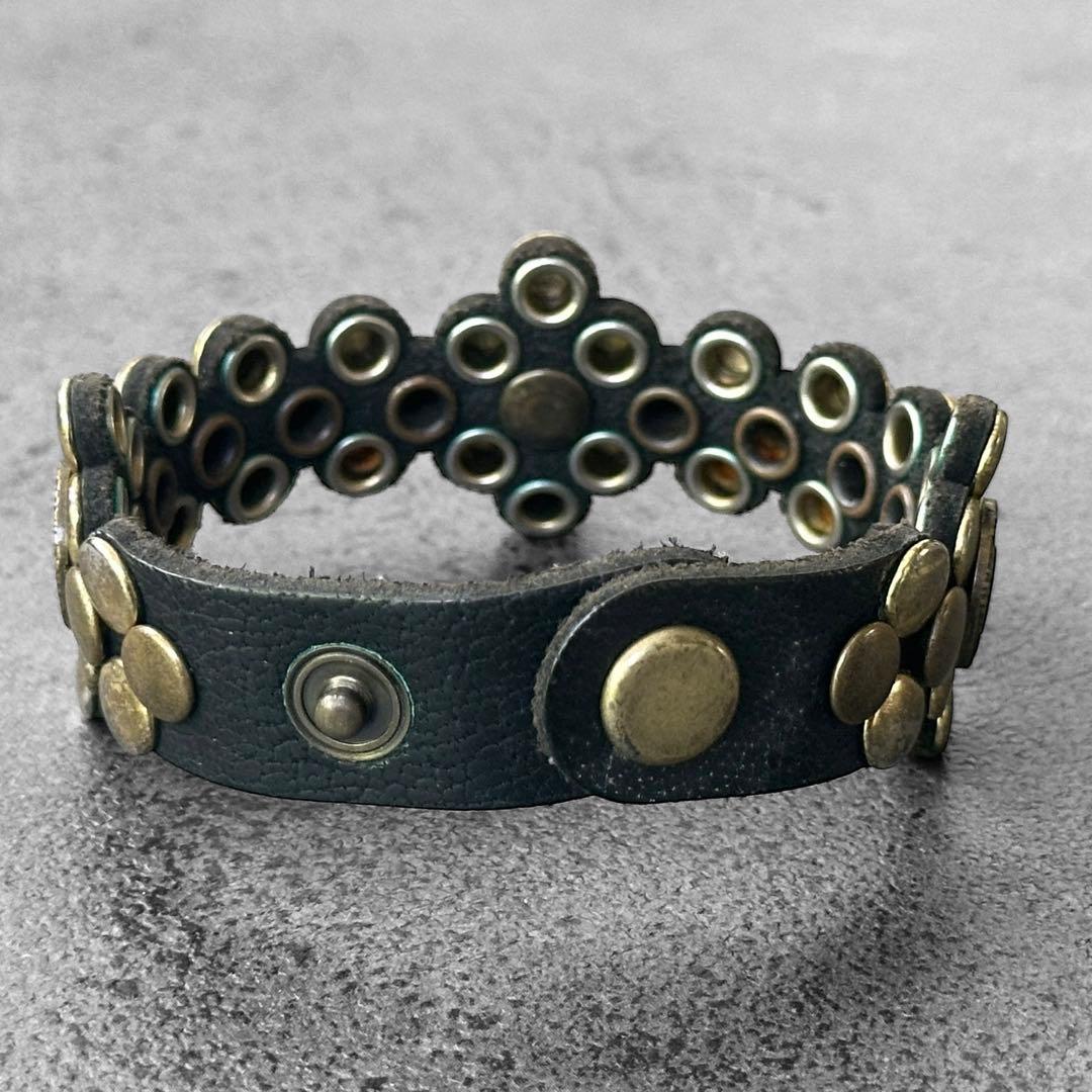 超希少✨DIESEL y2k 00s ブレイブマン スタッズ　レザーブレスレット