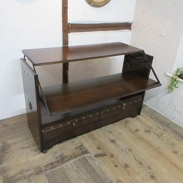 イギリス アンティーク 家具 キッチンワゴン トロリー 引き出し付き 6005e