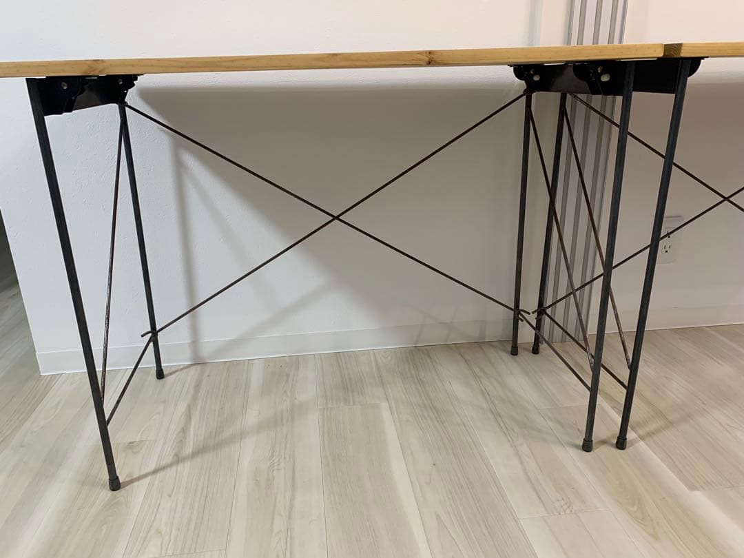 ナチュラルウッド ダイニングテーブル 2個セット(折りたたみ可)