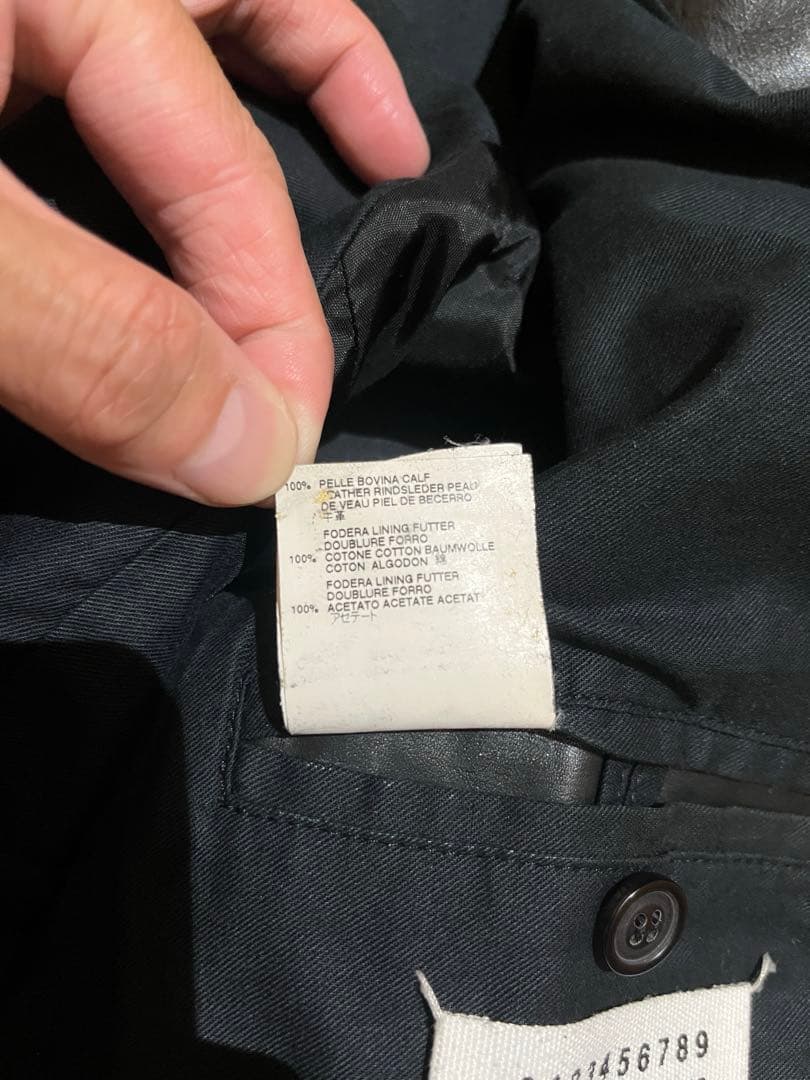 Maison Margiela マルジェラ ライダース 八の字 黒 レザー 44