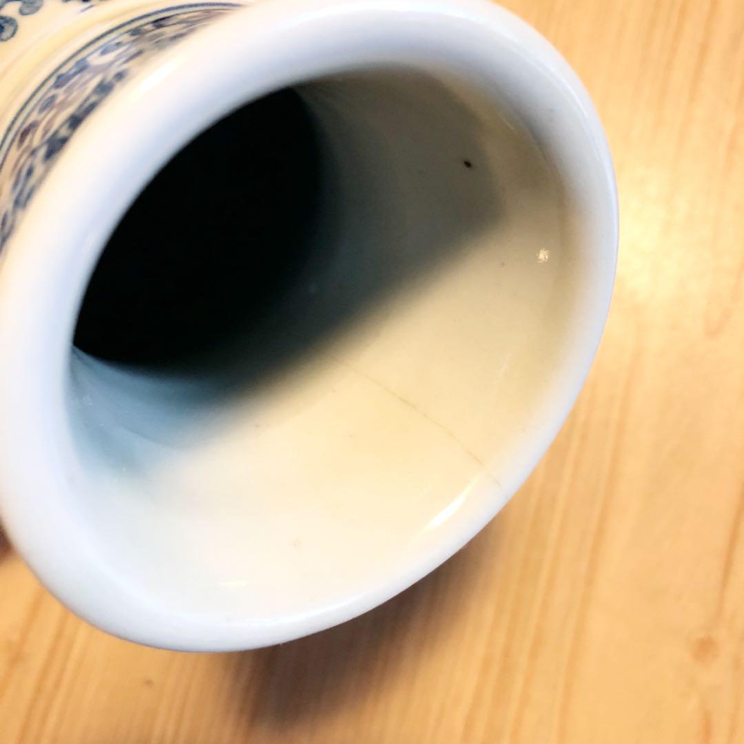 値下げ！古道具 骨董 中国唐物 染付 花入 花器 大清乾隆 印