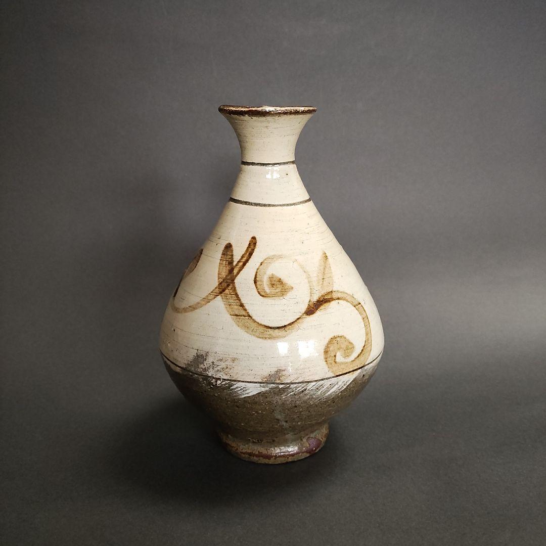 武末日臣　鉄絵徳利　鶏龍山徳利　刷毛目　高麗李朝