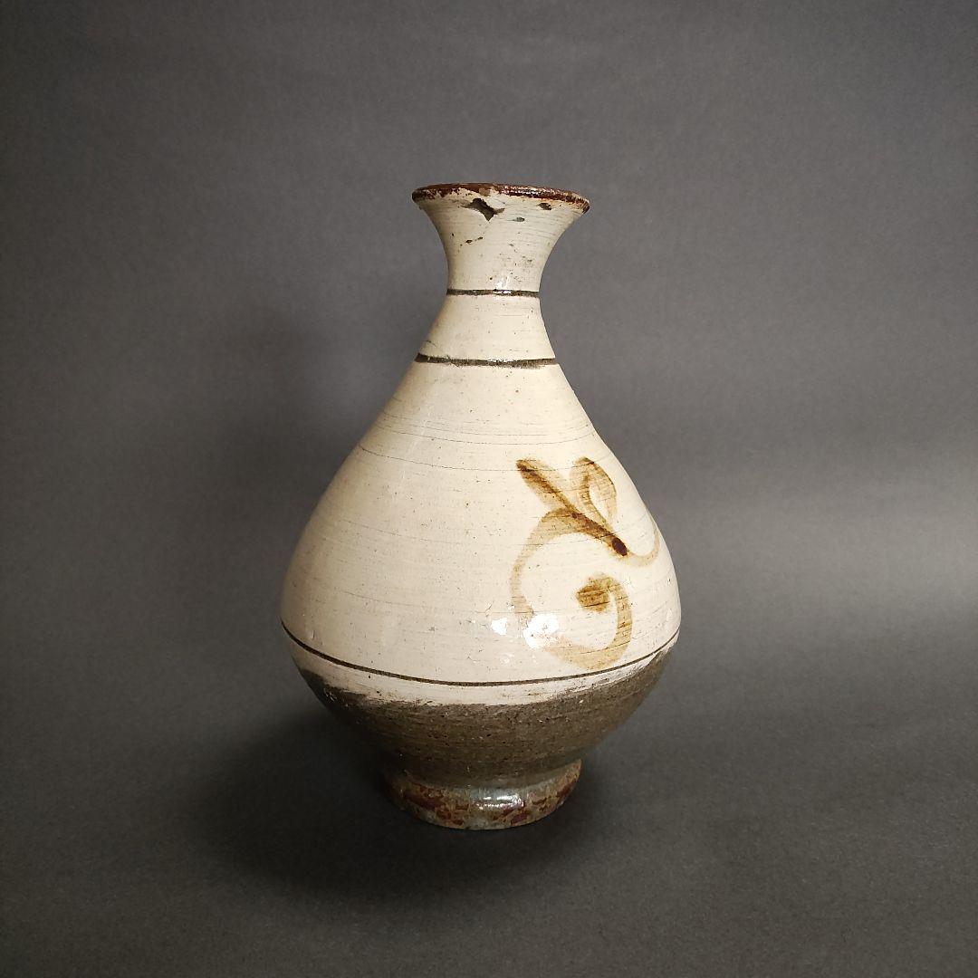 武末日臣　鉄絵徳利　鶏龍山徳利　刷毛目　高麗李朝