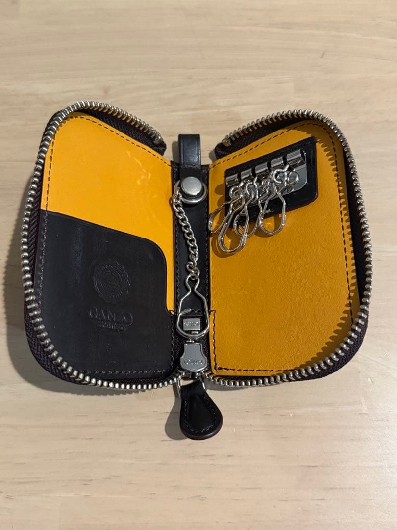 ganzo AVON（エイボン）　ラウンドファスナー　キーケース　ダークブラウン