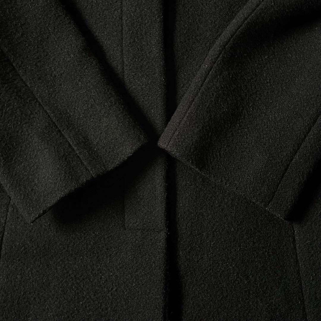 ★ドルチェ&ガッバーナ　チェスターコート　マキシ丈　ブラック　裏地パープル　比翼