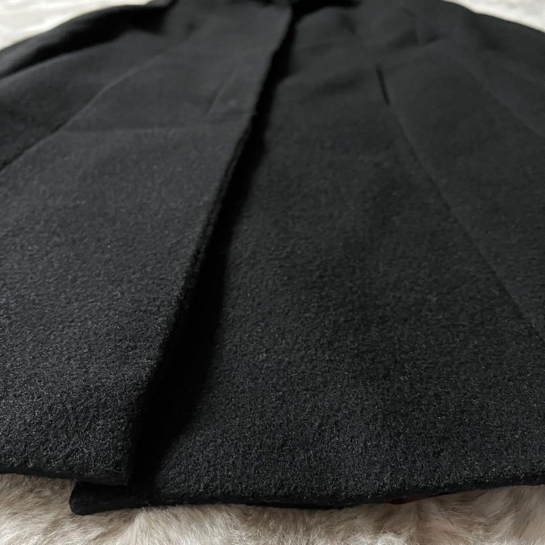 ★ドルチェ&ガッバーナ　チェスターコート　マキシ丈　ブラック　裏地パープル　比翼