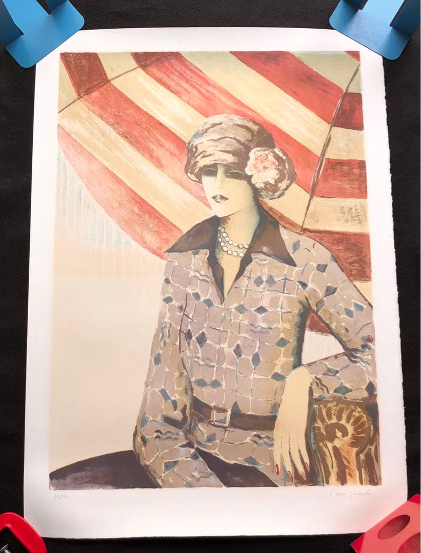 ジャン・ピエール・カシニョール リトグラフ「パラソル」1978年【サイン入】