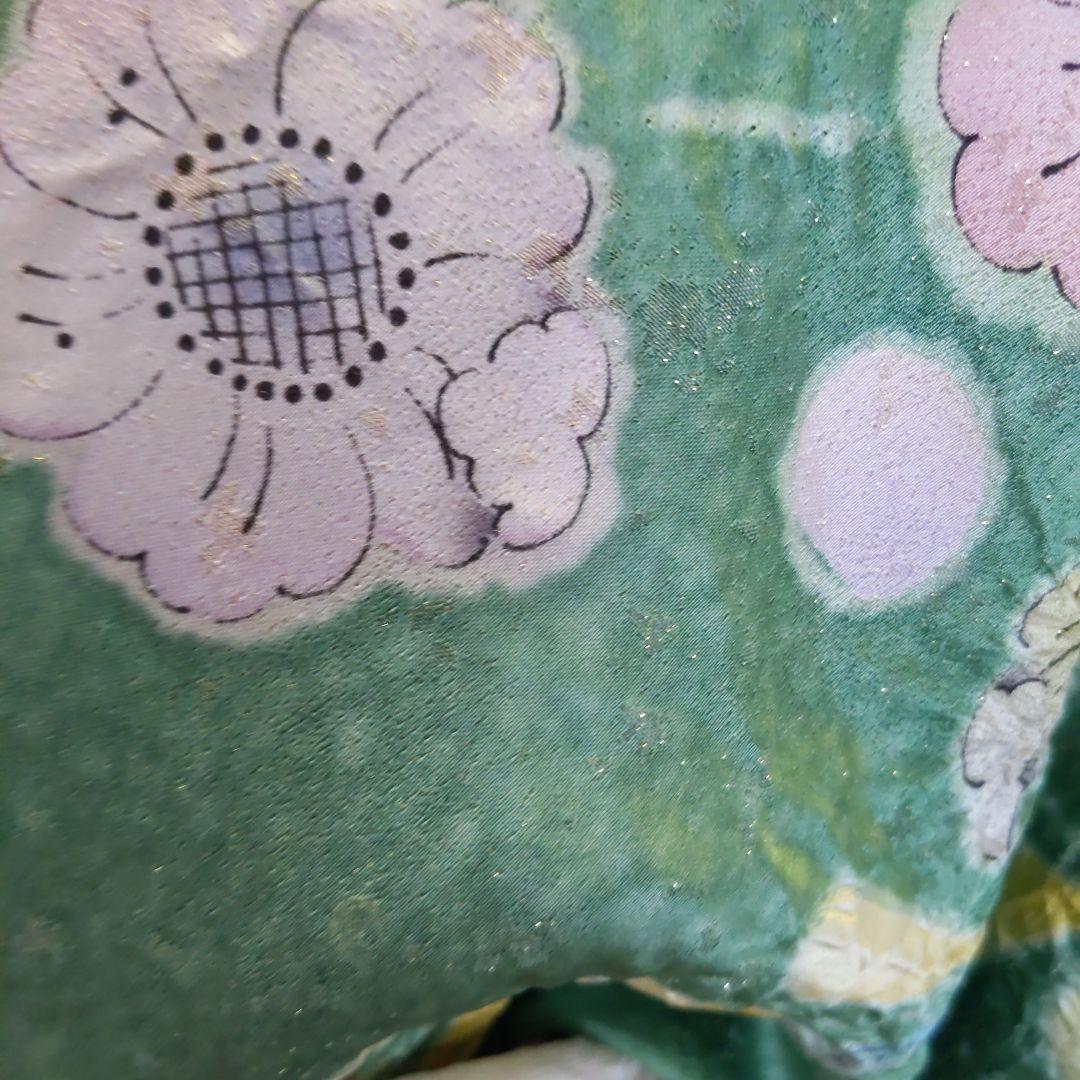 295【最終価格】翡翠色　金通し　落款辻ヶ花振袖6点フルセット成人式卒業式謝恩会