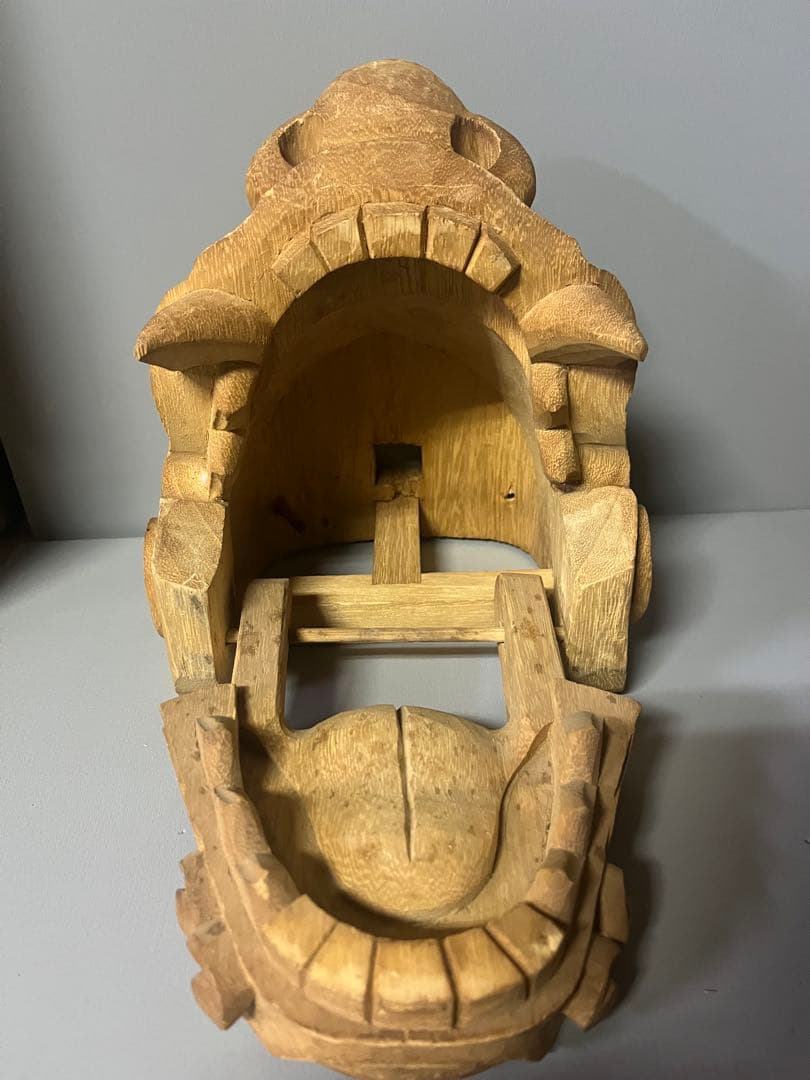 木製 獅子頭　高級手彫り　彫刻　26