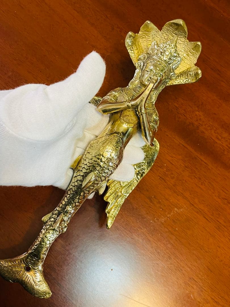 新品 送料無料 アジアン ドアハンドル ナーガ 蛇神 龍神 約27㎝⑨