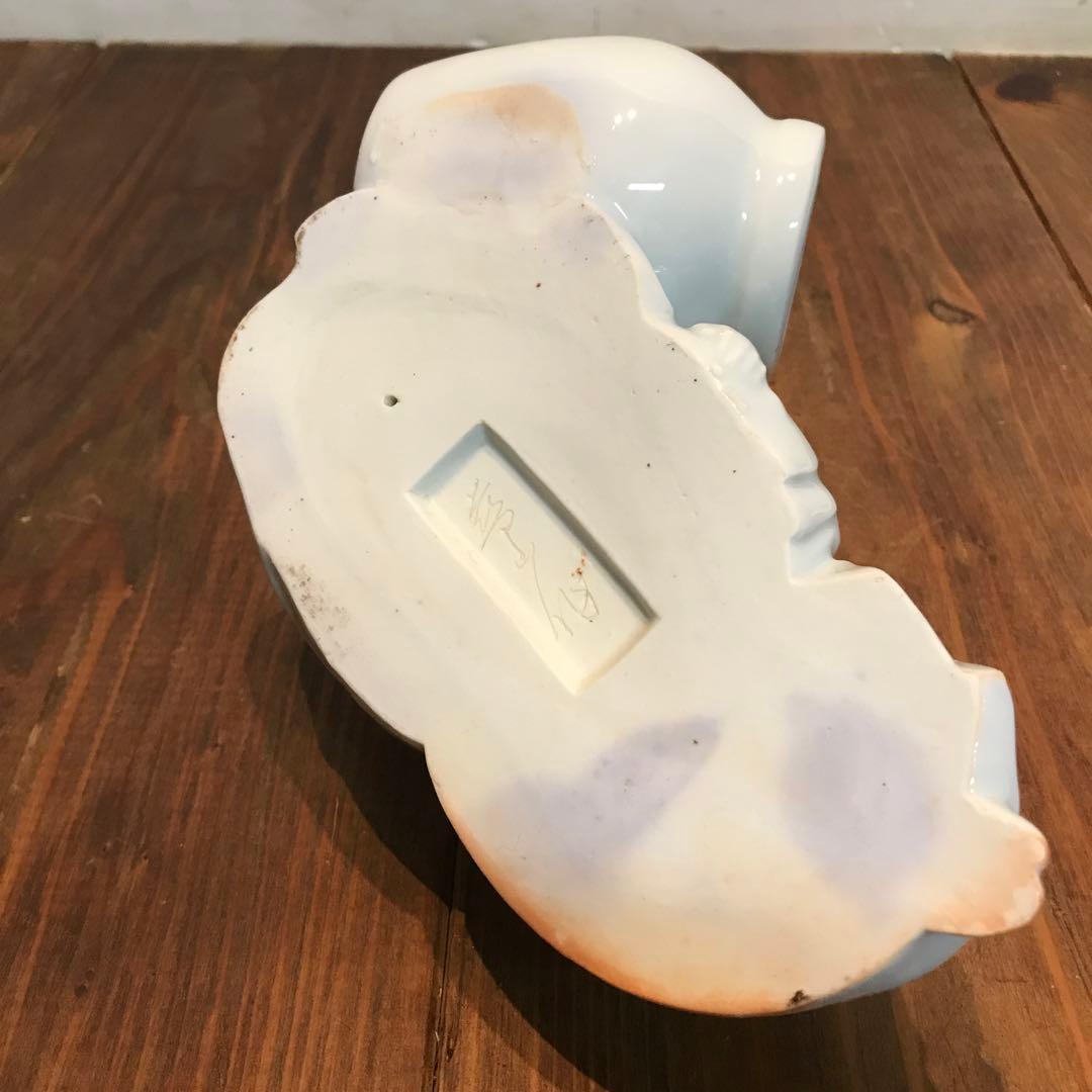美品　陶器　慈山伯　猩々　白磁　置物　オブジェ　当時物　丁寧な作り