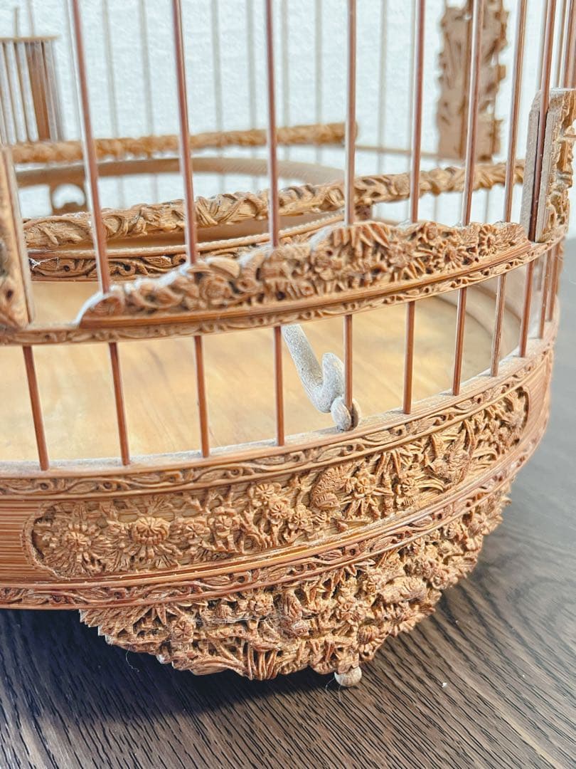 【蔵出し出品】アンティーク彫刻の鳥籠
