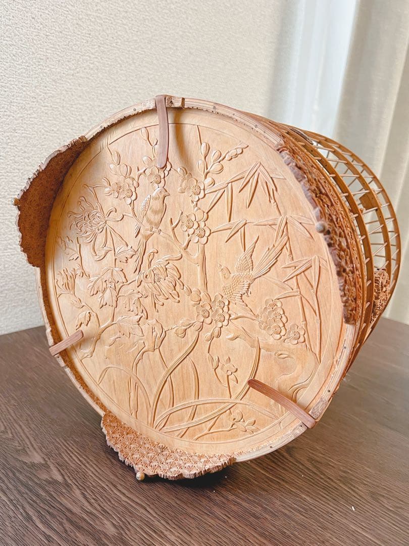 【蔵出し出品】アンティーク彫刻の鳥籠