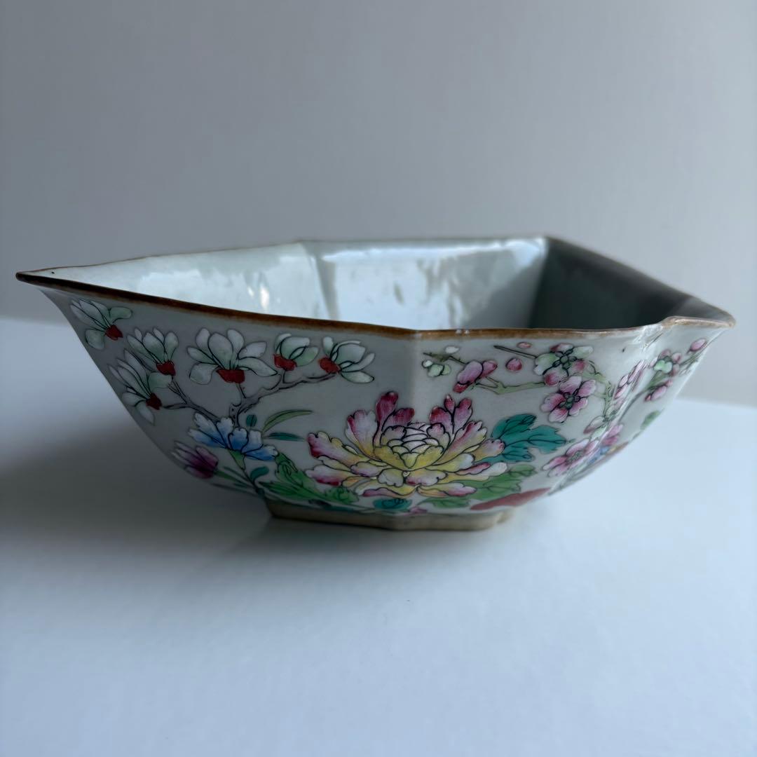 中国　陶器　色絵　鉢