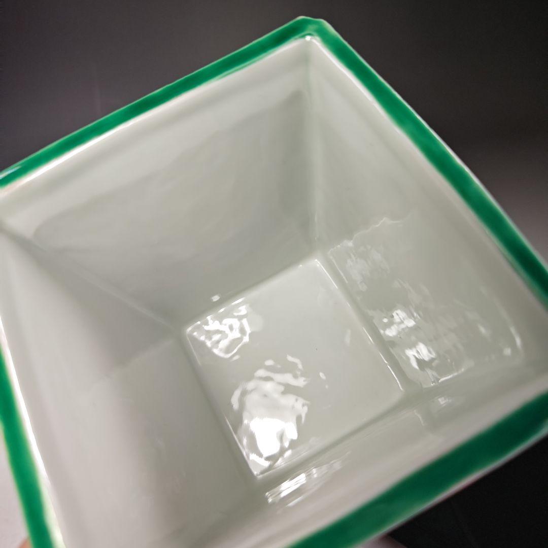 イ650 水指『平安正阿弥造』『色絵四方花鳥之図　水指　共箱』茶道具