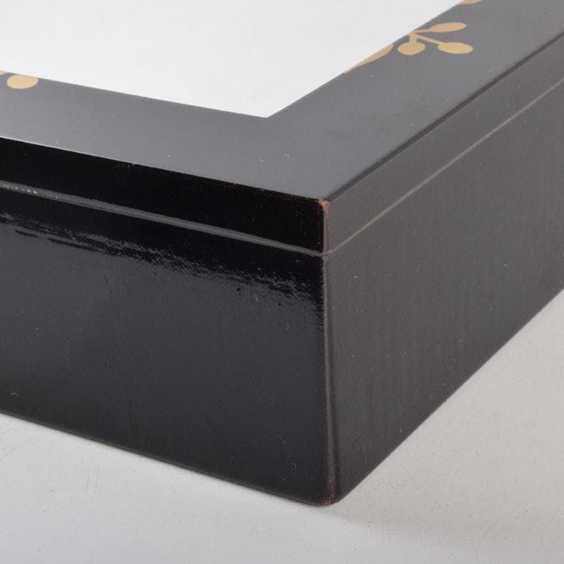 茶道具　塗師　松永松寛作　花草蒔絵　炉縁　共箱　V　8521A