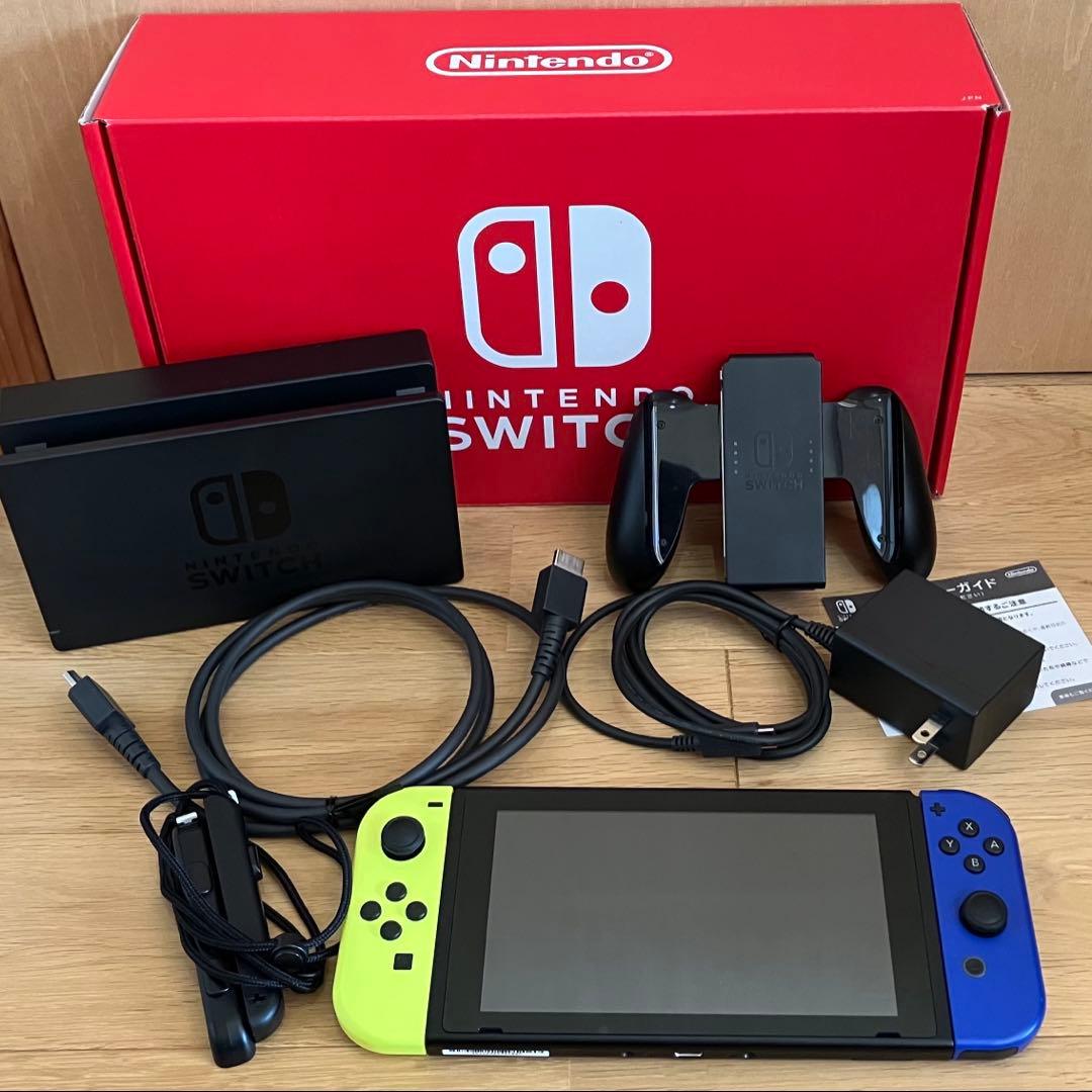 美品！Nintendo Switch 本体 付属品あり 箱付き イエロー/ブルー