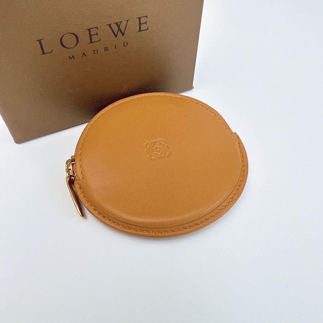 ロエベ アナグラム ケース パース 小銭入 ナッパレザー キャメル