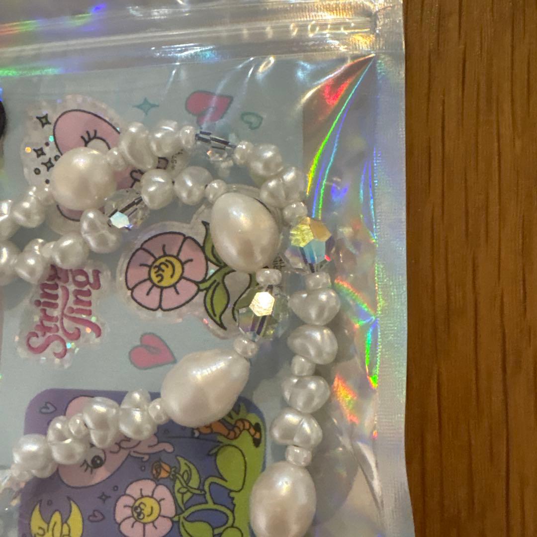 【正規品】String Ting ストリングティング　ストラップ　パール　白