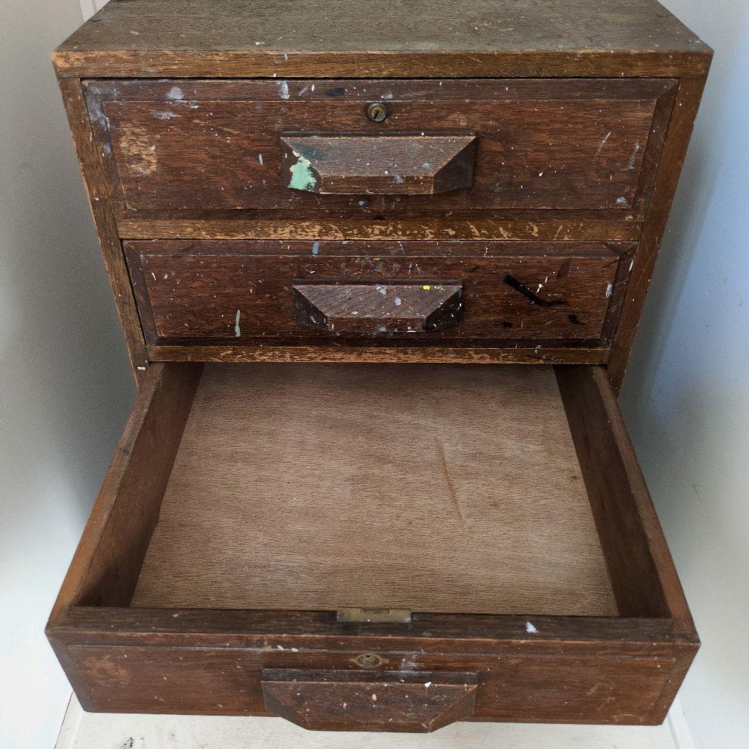 アンティーク ヴィンテージ レトロな大きな引出しシェルフ 木製