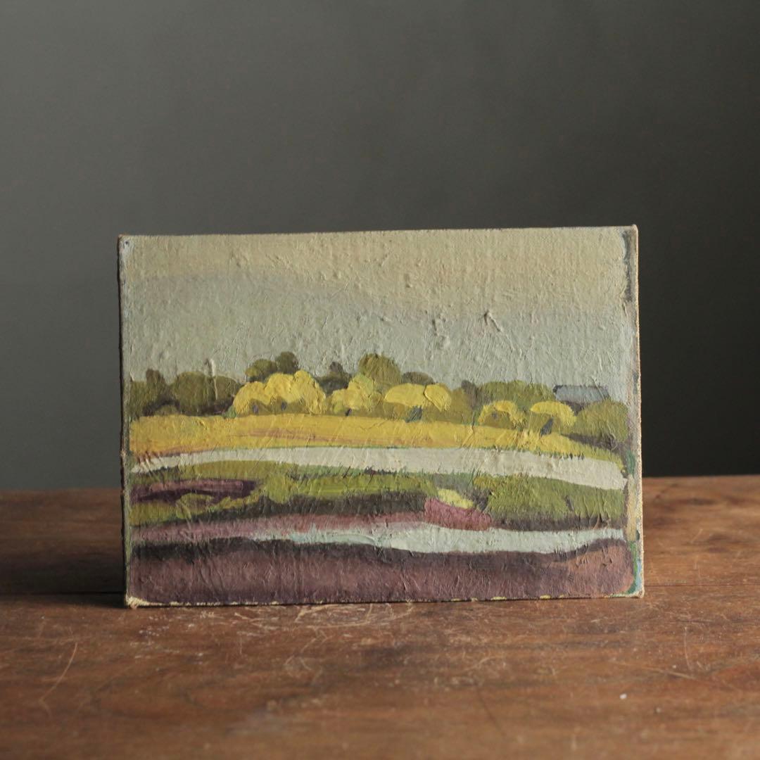 戦前？ 古い 板絵 油彩 油絵 古道具 アンティーク